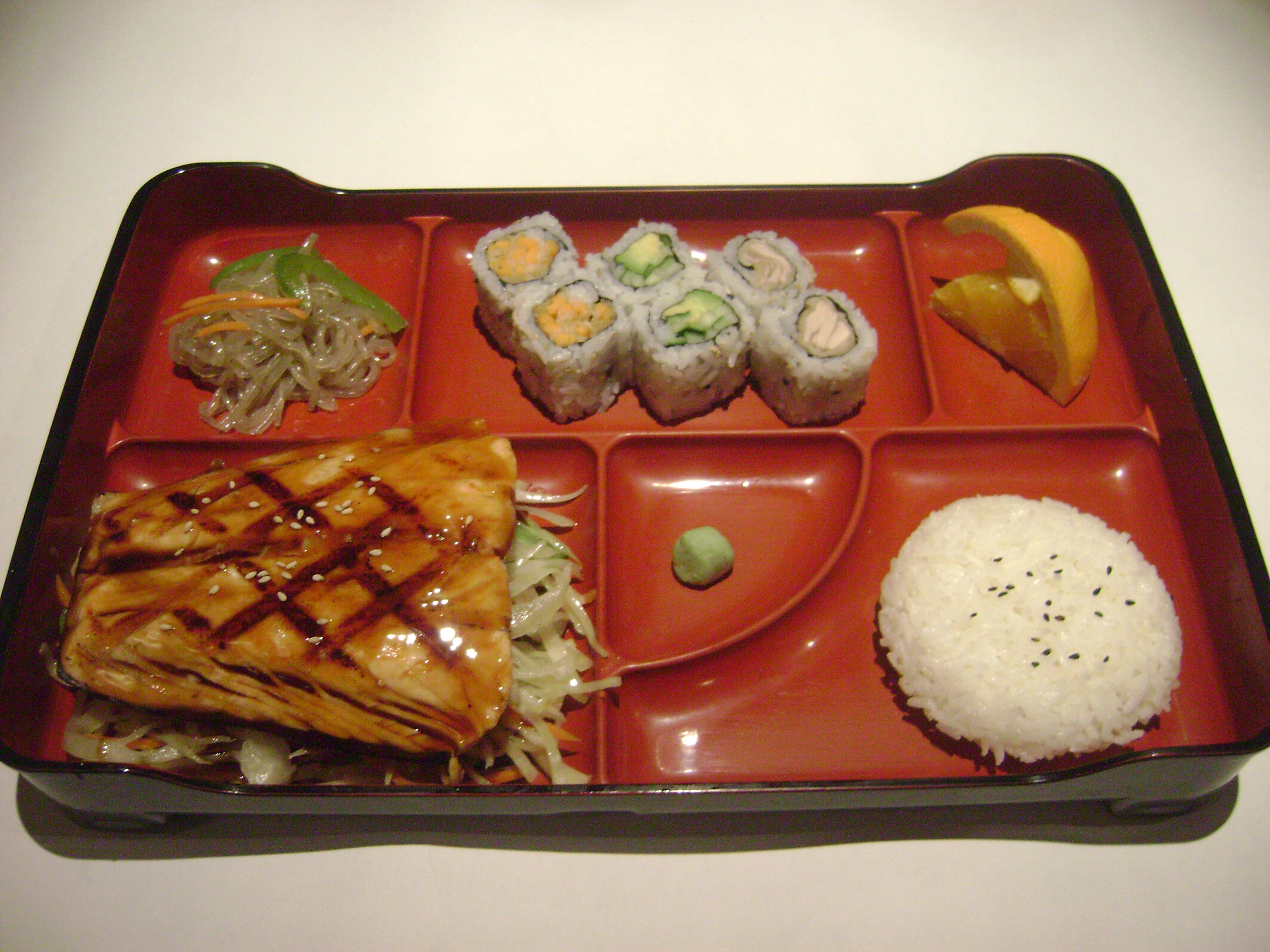 salmon teriyaki bento